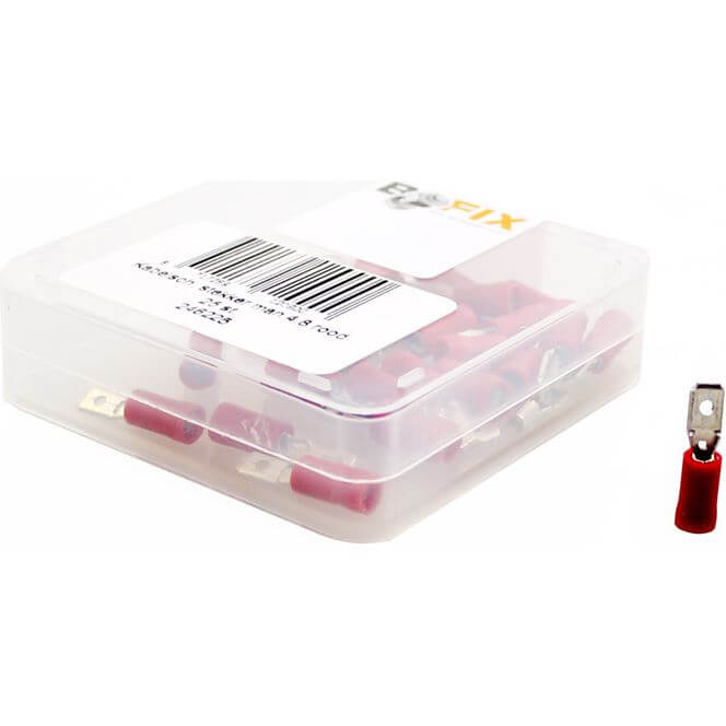 Bofix Box Cable Lug Male Flat 4.8 Insulated (25 Pieces)