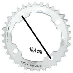 Gebhardt Chainring 32T 4 Bolt 9 Speed Silver