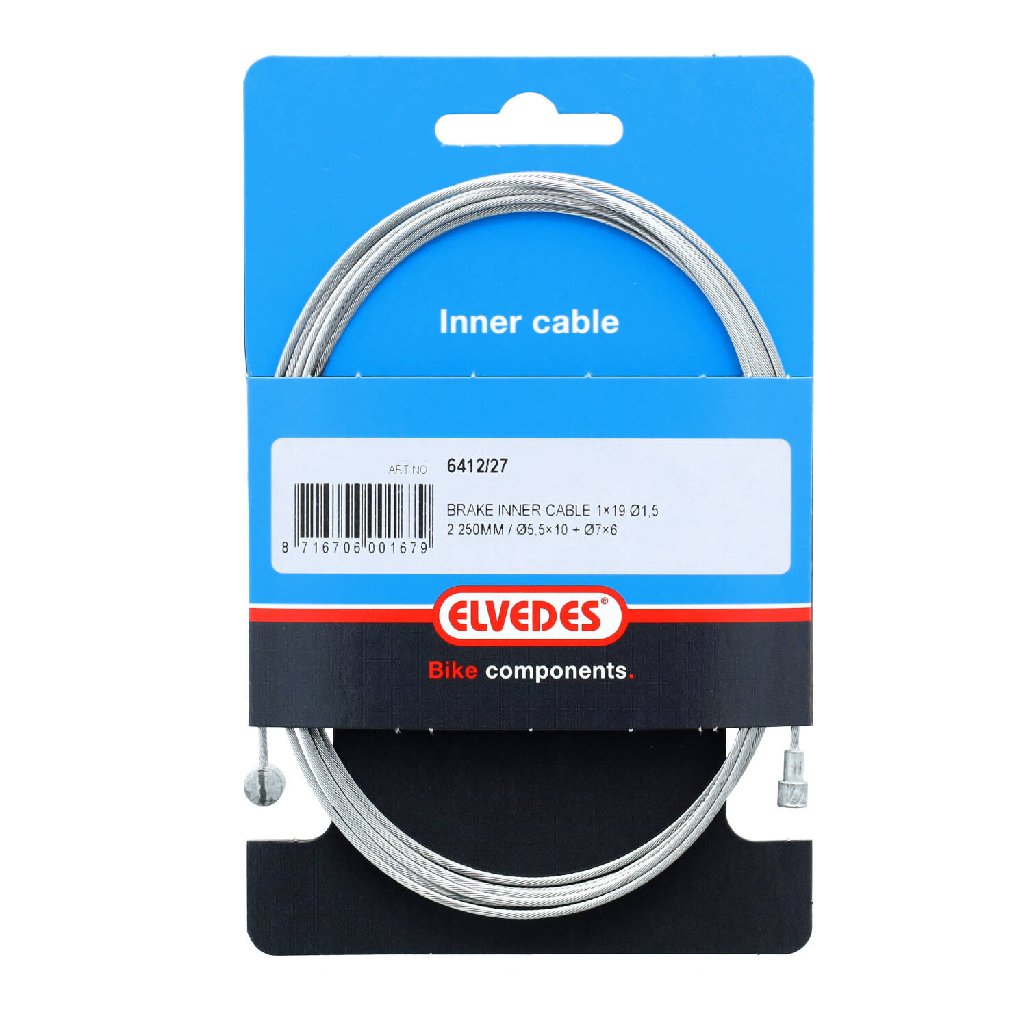 Elvedes Brake Inner Cable 2 Nipples Ton 7x6 Pear 5.5x10