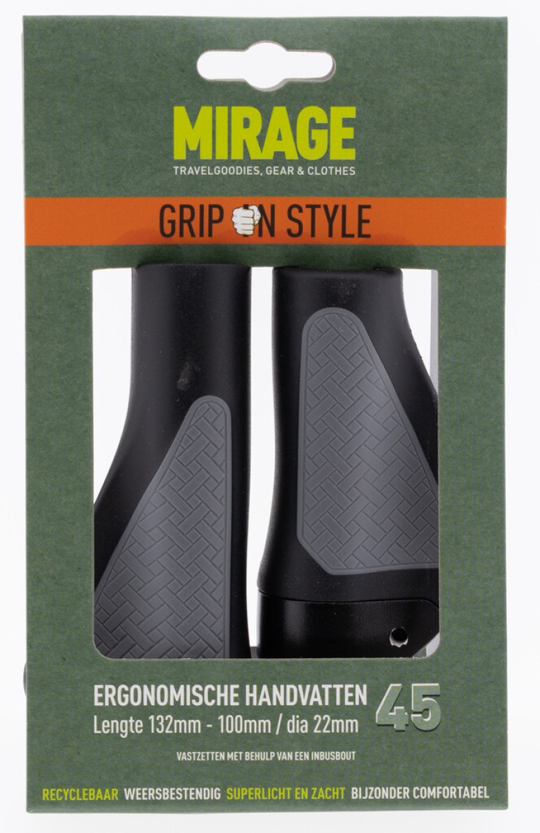 Mirage Handlebar Grips In Style 100/132mm Black/Grey