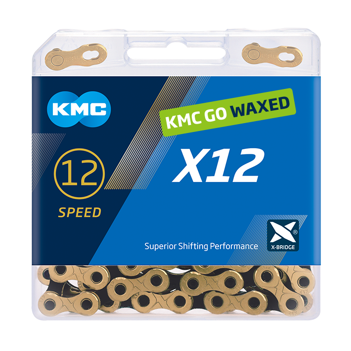 KMC Chain X12 Gold/Black 126s Waxed KMC Chain X12 Gold/Black 126s Waxed