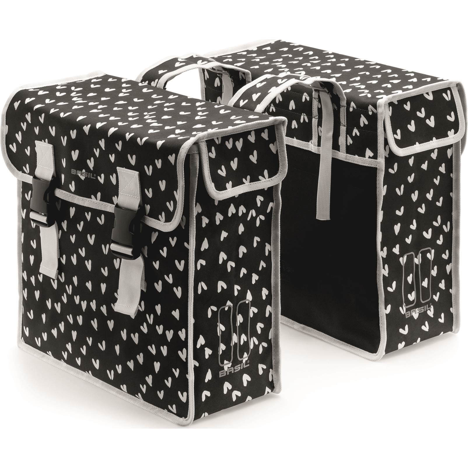 Basil Double Bike Bag Mara XL Heart Dots 35L