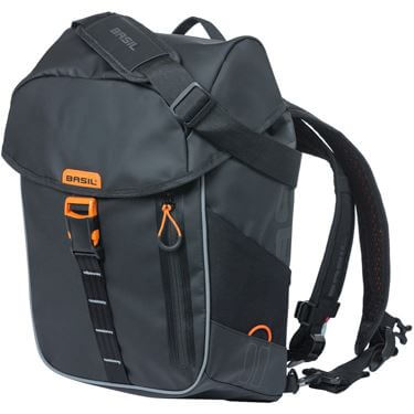 Basil Backpack Miles Tarpaulin Black Orange 17L