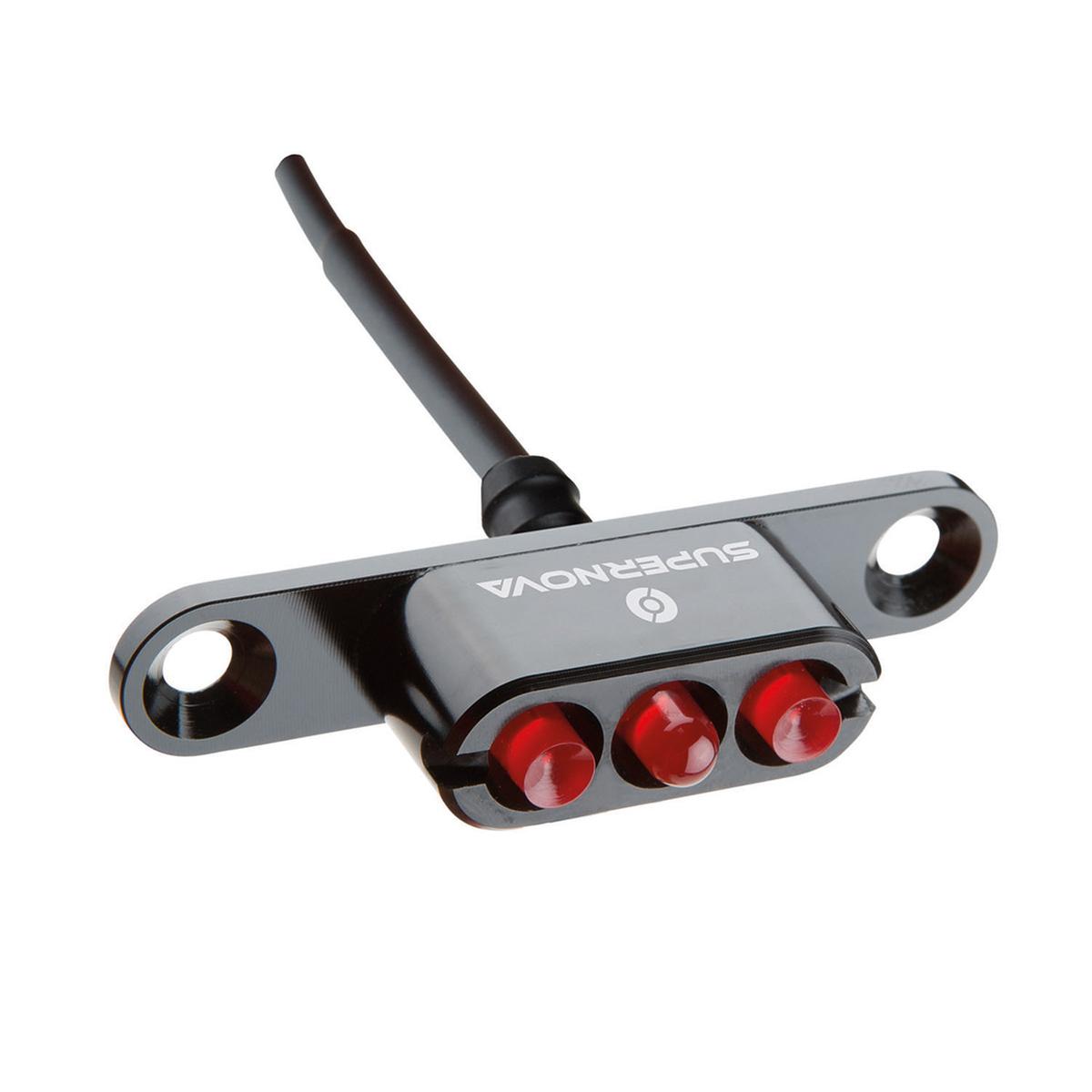 E3 baglygte 2, baglygte til montering på bagagebærer, 12V, sort