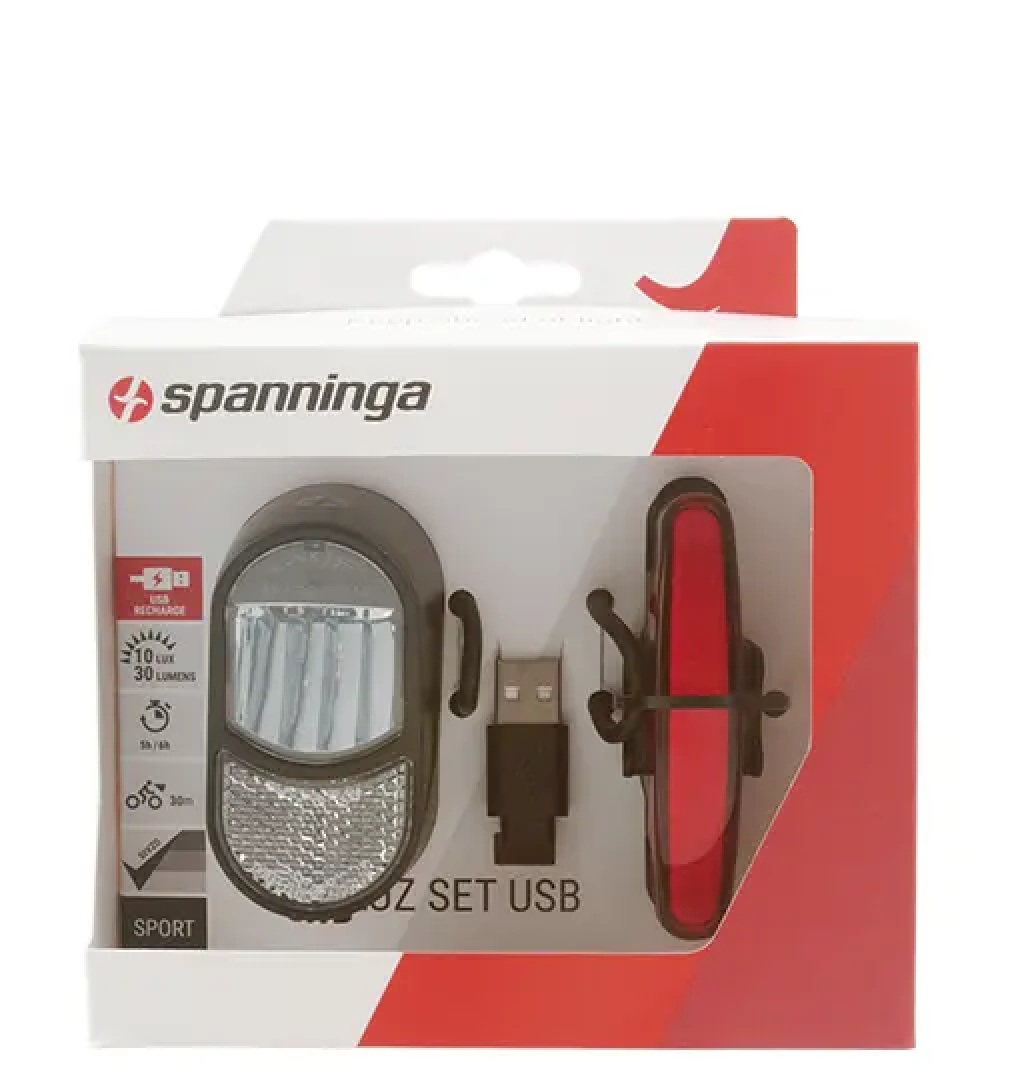 Spanninga Luz + Arco USB genopladeligt cykellyssæt Spanninga Luz + Arco USB genopladeligt cykellyssæt